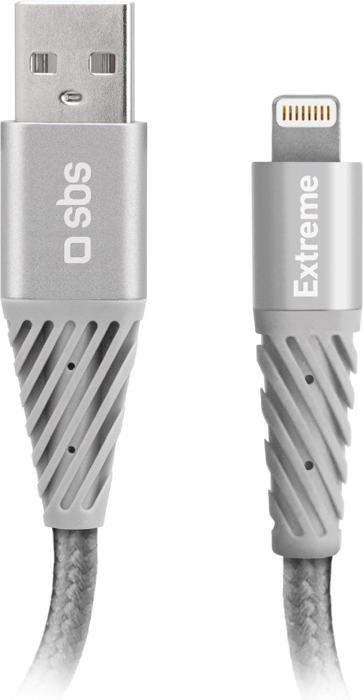 Aramidfaserkabel, USB-A auf Lightning, 1,5 m, Silber