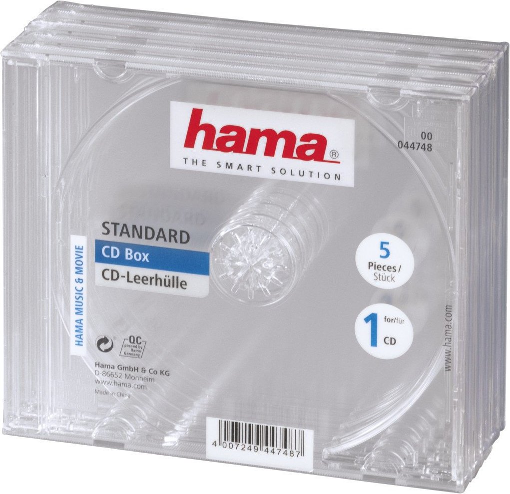 CD-Leerhülle Standard, 5er-Pack, Transparent (00044748)