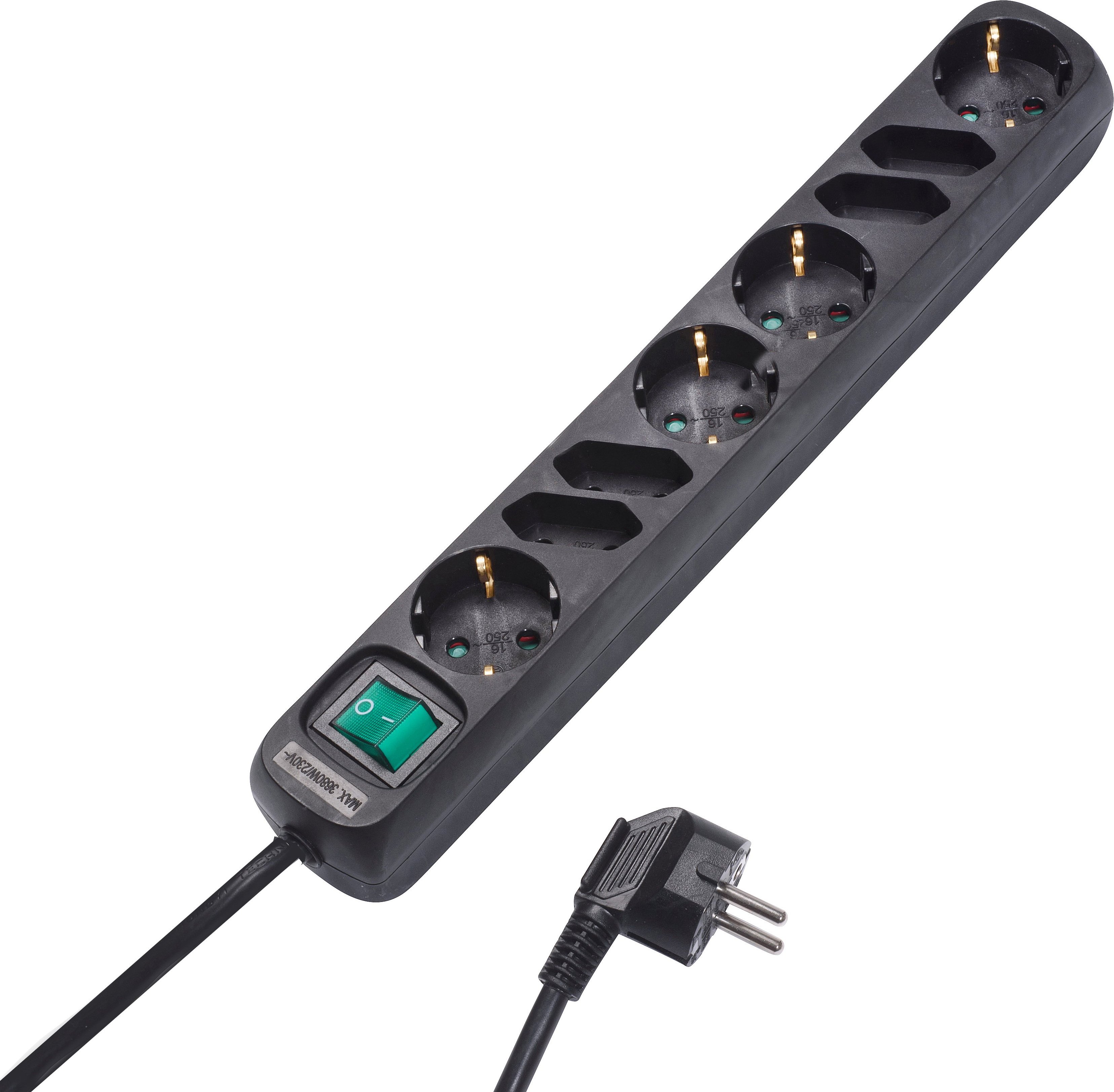 8-fach Steckdosenleiste, schaltbar schwarz (62653)