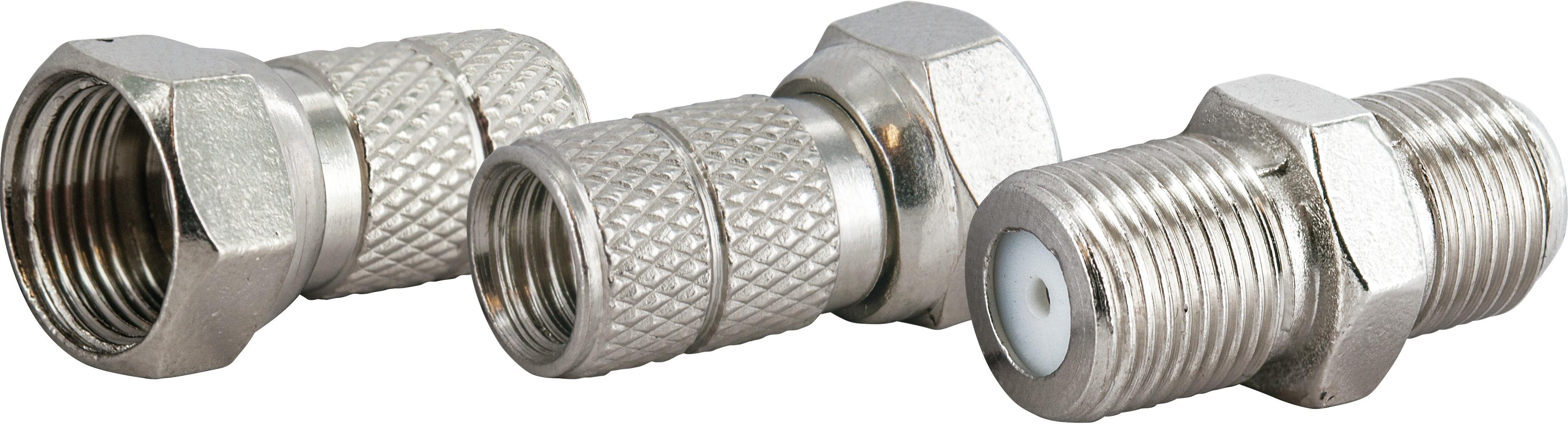 F-Stecker 3-er Set (Ø 6,5 mm) KVBS65 - 1 F-Verbinder + 2 F-Stecker