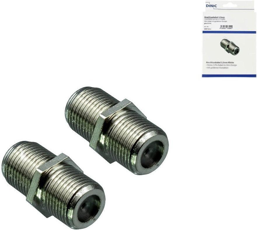 F-Verbinder, F-Buchse auf F-Buchse, mit Verdrehschutz, Menge: 2 Stück F-Verbinder
