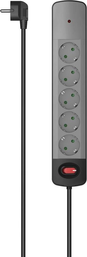 Steckdosenleiste, 5-fach, Überspannungsschutz, Schalter, Wandmontage,1,5 m (00223056)