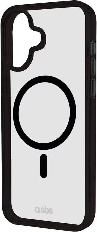 Case für iPhone 16 mit farbigen Rändern, kompatibel mit MagSafe Aufladung, Schwarz