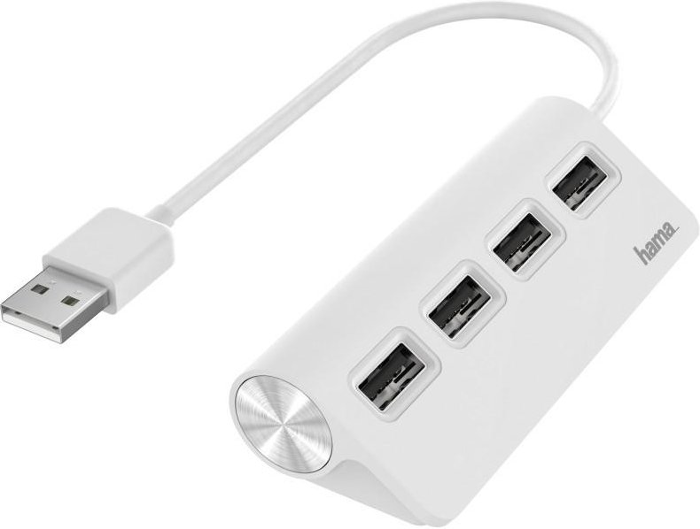 USB-Hub, 4 Ports, USB 2.0, 480 Mbit/s, Weiß (00200120)