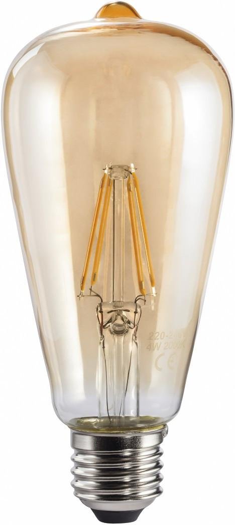 LED-Filament, E27, 410lm ersetzt 36W, Vintagelampe, Amber, Warmweiß (00112877)