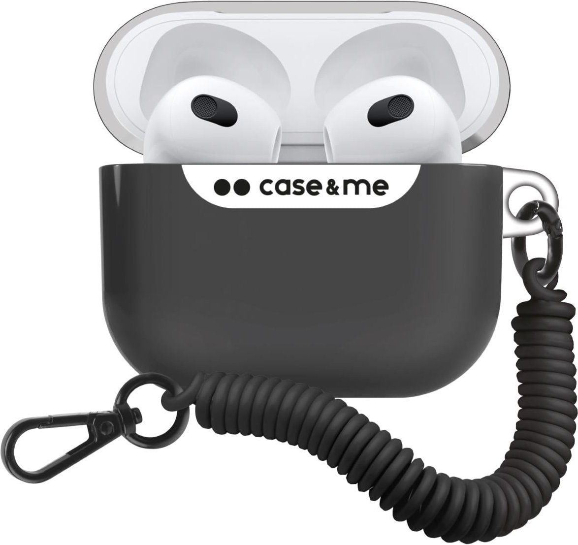 Hülle für AirPods 3 mit elastischem Trageband, Schwarz