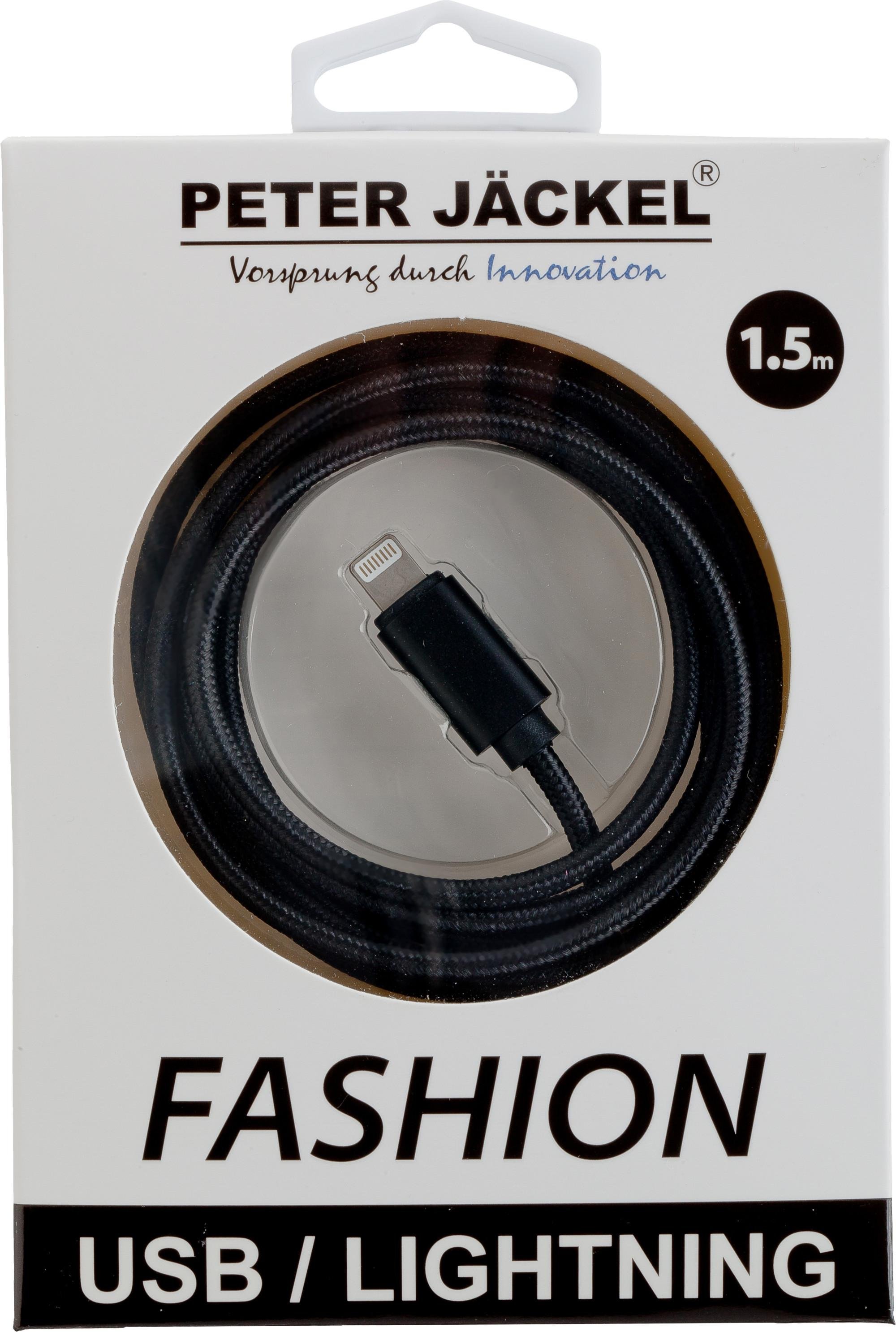 FASHION 1,5 m USB Data Cable Black Typ-A/Lightning mit Sync- und Ladefunktion (15666)