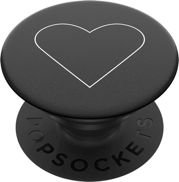 PopGrip White Heart Black