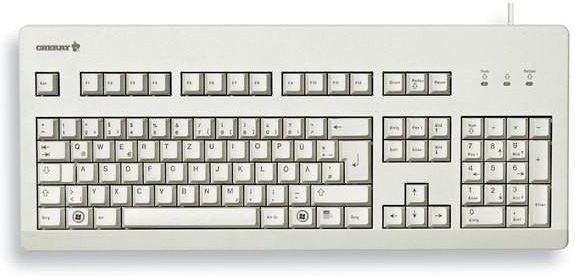 G80-3000 Corded DE-Layout hellgrau BLUE SWITCH Tastatur