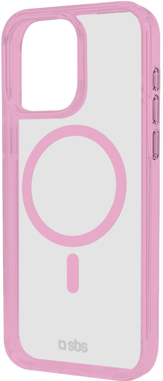 Case für iPhone 16 Pro Max mit farbigen Rändern, kompatibel mit MagSafe Aufladung, Rosa