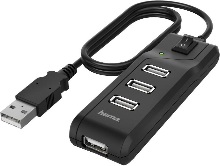 USB-Hub, 4 Ports, USB 2.0, 480 Mbit/s, Ein-/Ausschalter (00200118)