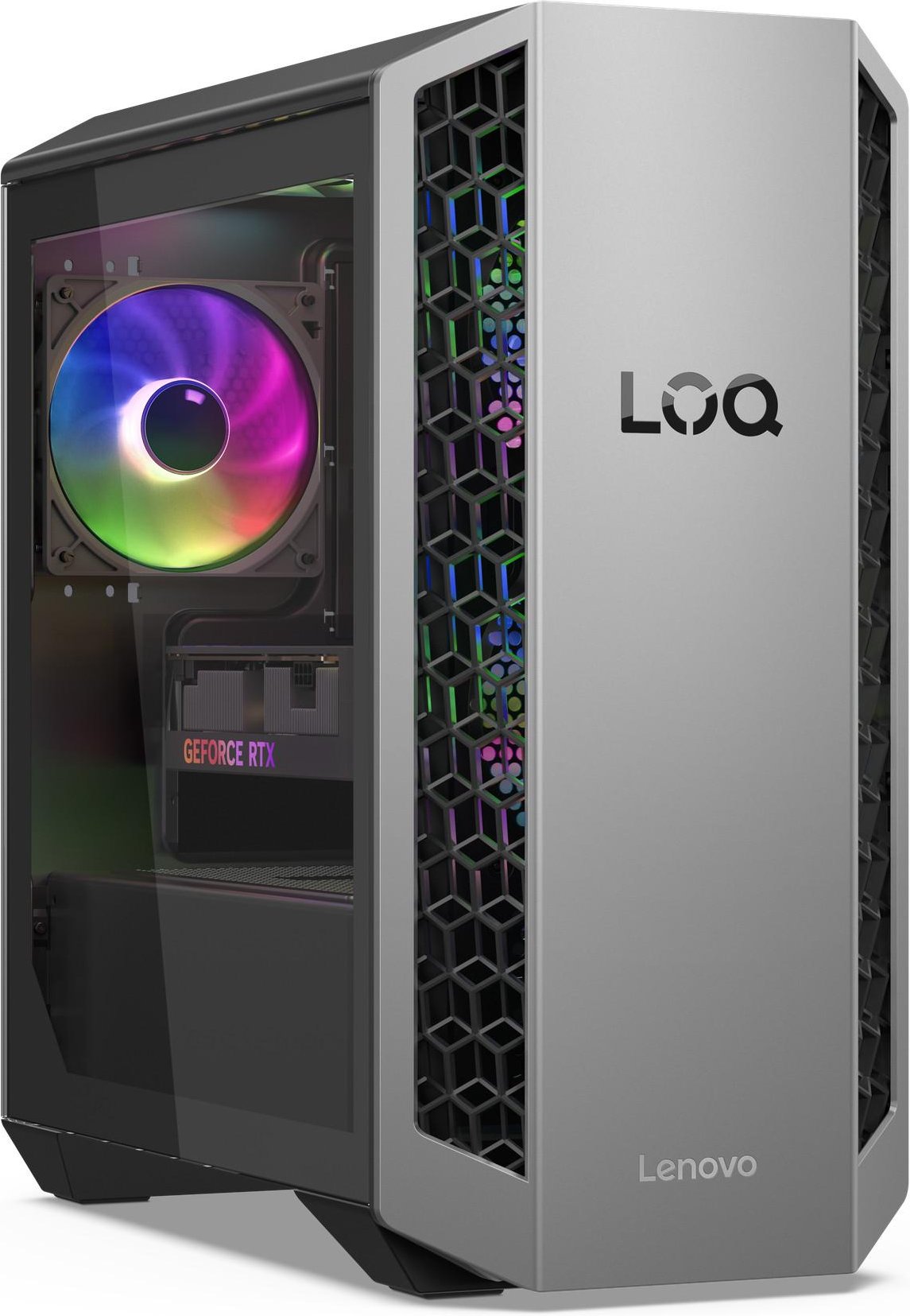 LOQ Tower 26ADR10, Grau, AMD Ryzen 7 8745HX, 32 GB, 1 TB M.2 SSD, NVIDIA GeForce RTX 5060