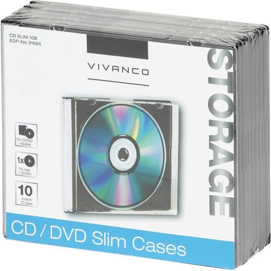 CD/DVD Slim Case, 10er Pack (31695)