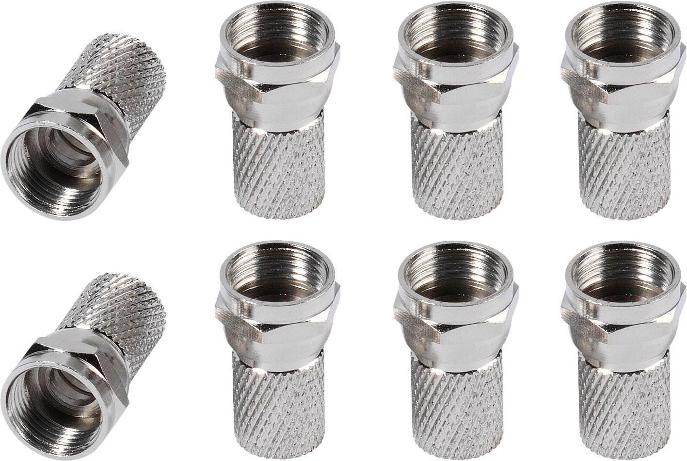 F-Stecker, 7,0 mm, 8 Stück (44002)