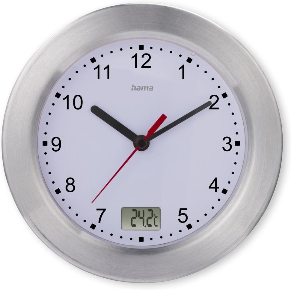 Badezimmeruhr "Mauritius", Wanduhr mit Thermometer, ohne Ticken, Ø 17 cm, (00185889)