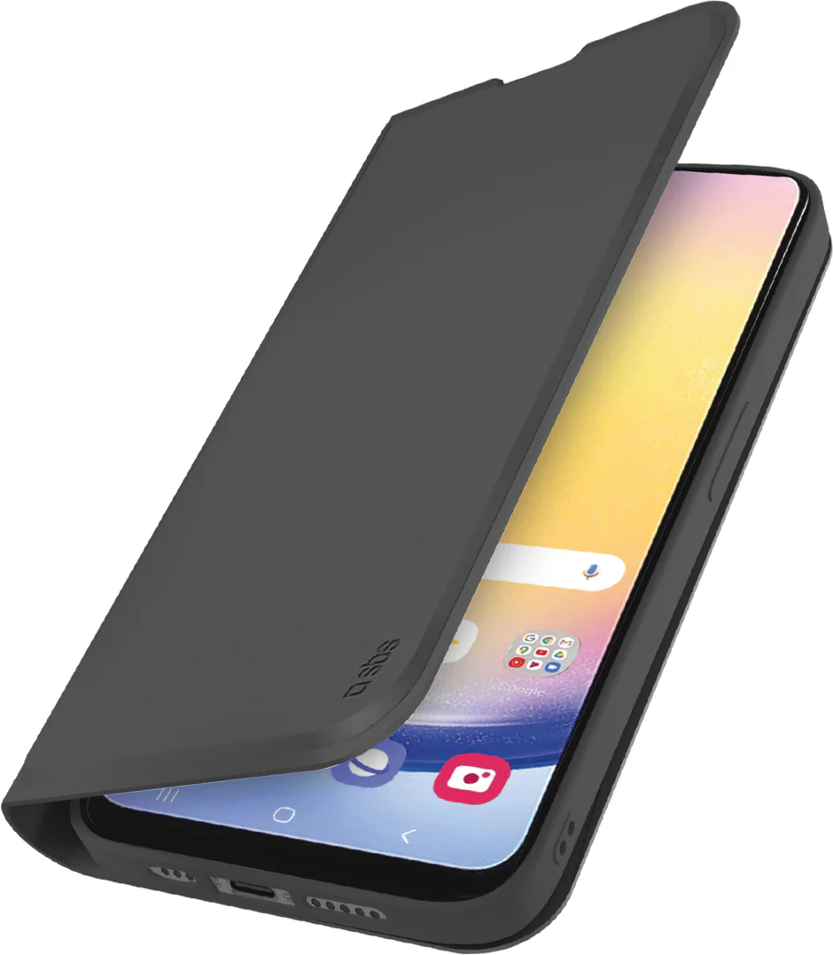 Klapphülle mit Ständer und Soft-Touch-Oberfläche für das Samsung A26, Schwarz