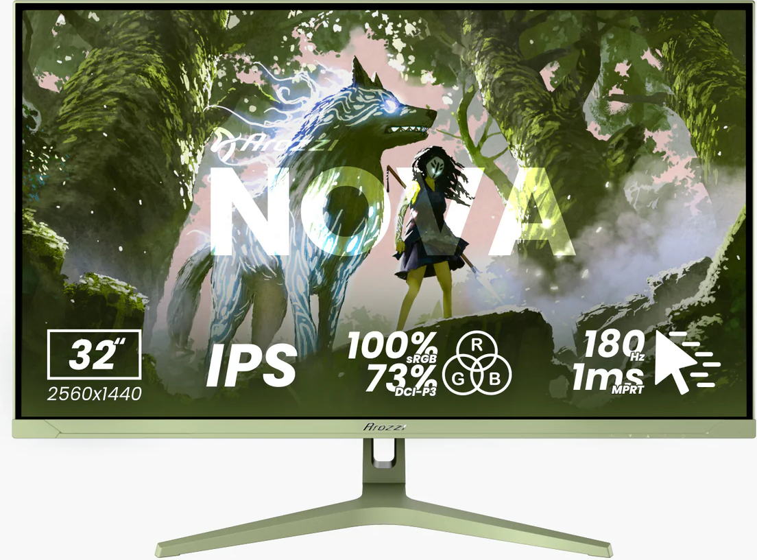 Nova, Grün, 32 Zoll, QHD, IPS, 180 Hz, 1 ms Gaming-Monitor