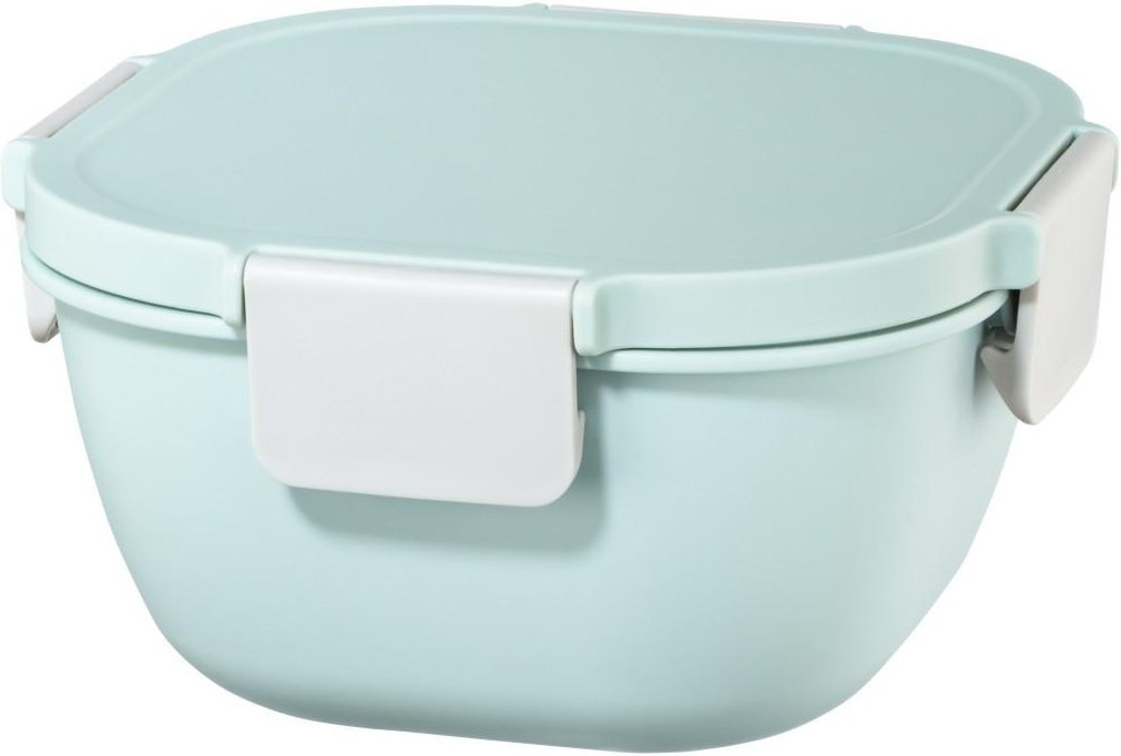 Lunchbox groß, für Mikrowelle, mit Besteck, 1700 ml, Pastellblau/Grau (00181585)