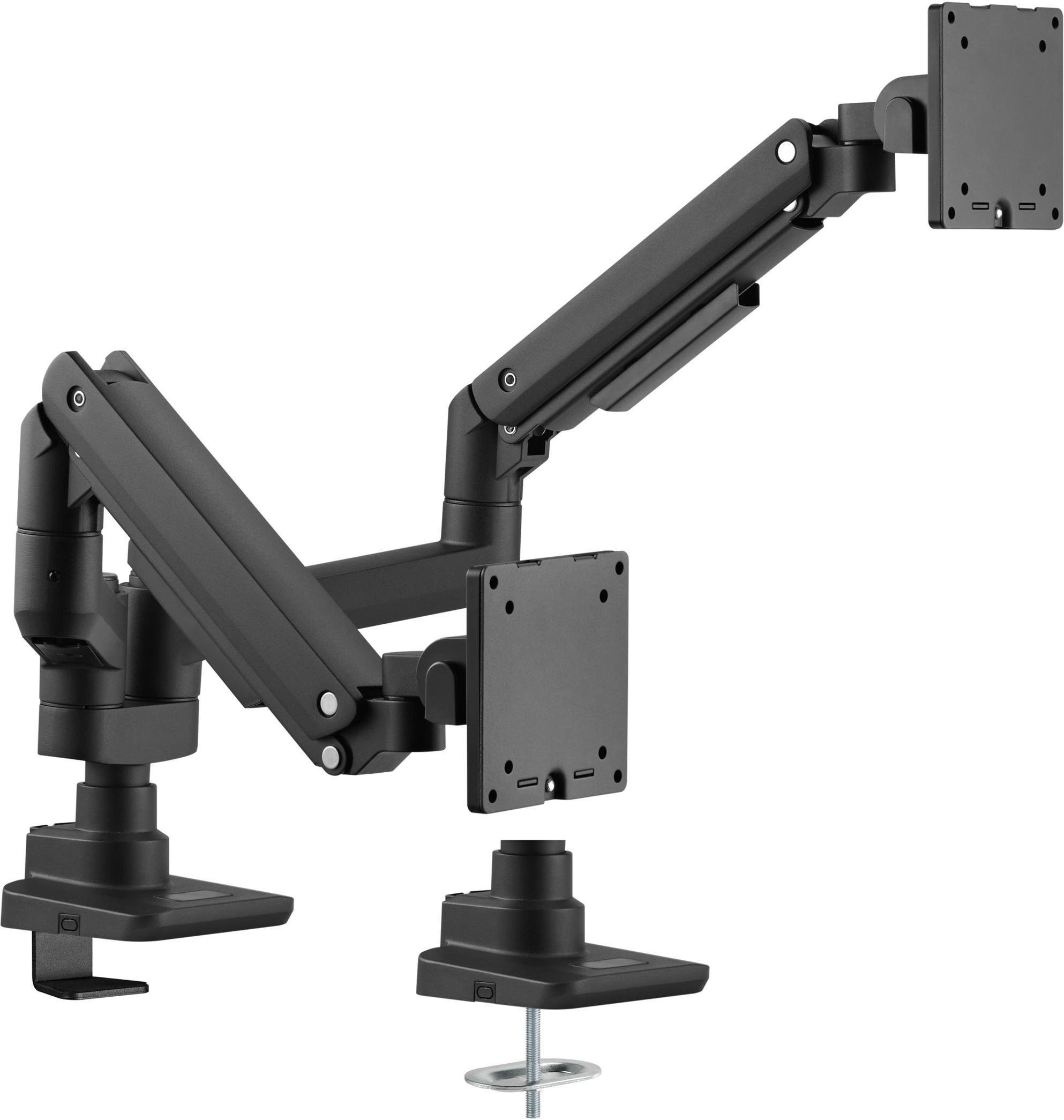 Thumbnail - 17"-35" Schwerlast-Doppelmonitor-Schreibtischhalterung, Schwarz