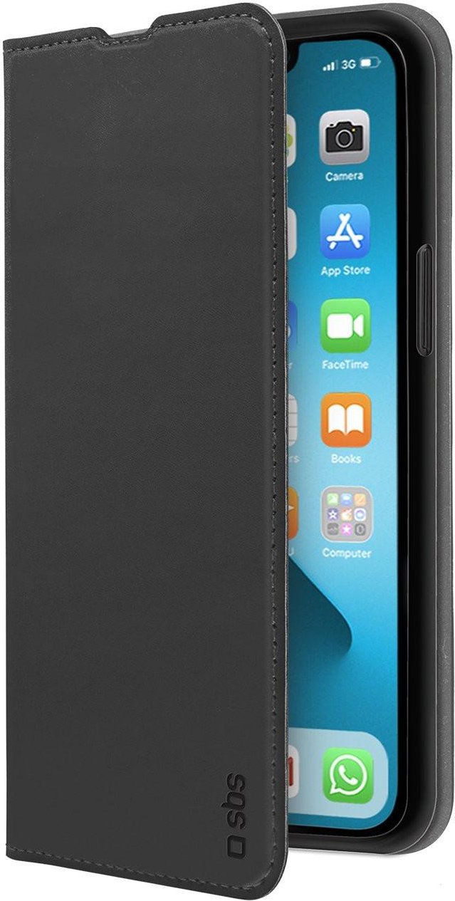 Bookcase Wallet Lite-Hülle für iPhone 13 Mini, Schwarz