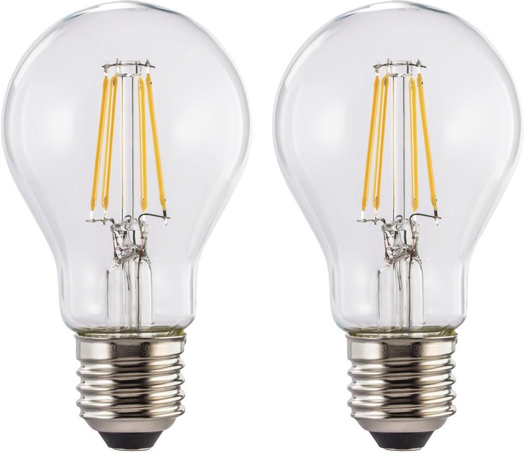 LED-Filament, E27, 806lm ersetzt 60W, Glühlampe, Warmweiß, Klar, 2 Stück (00112903)
