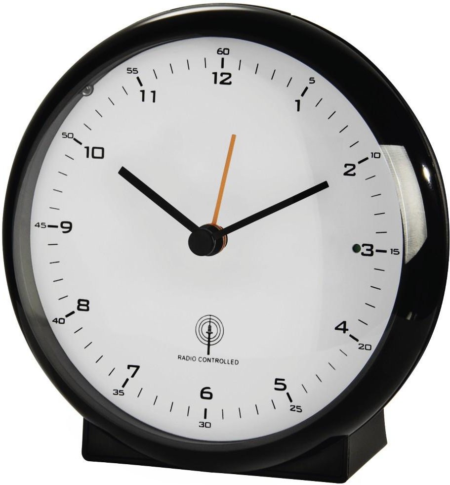 Funkwecker "Elegance Pro", ohne Ticken, Schwarz (00186317)