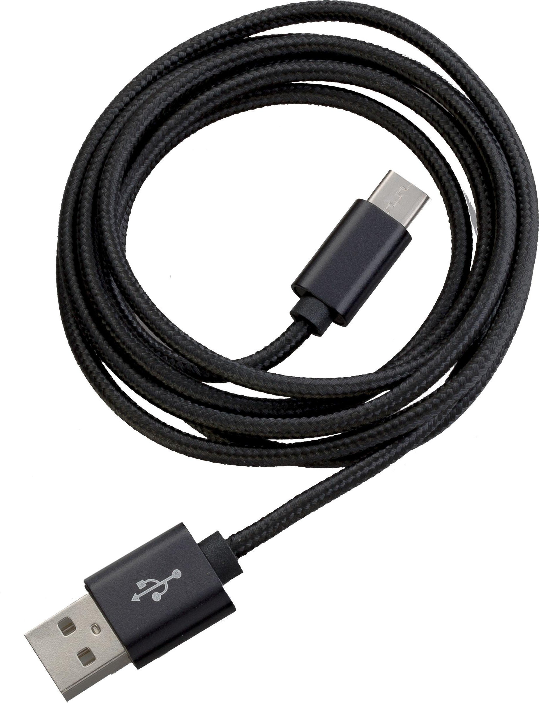FASHION 3m USB Data Cable Black Typ-C USB mit Sync- und Ladefunktion USB-A auf USB-C Kabel