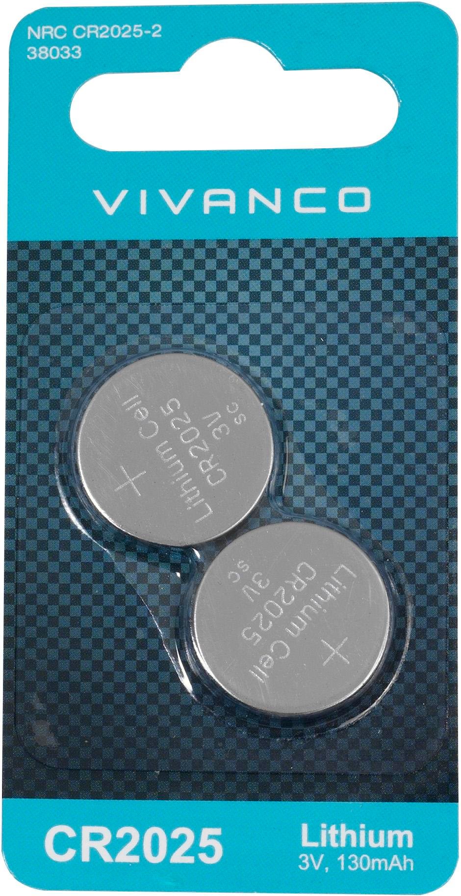 Lithium Knopfzelle, CR2025, 3V, 130mAh (38033)