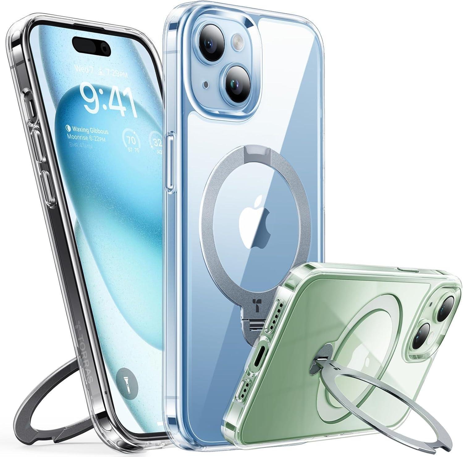 UPRO Ostand Spin Series für iPhone 15 Clear Handyhülle