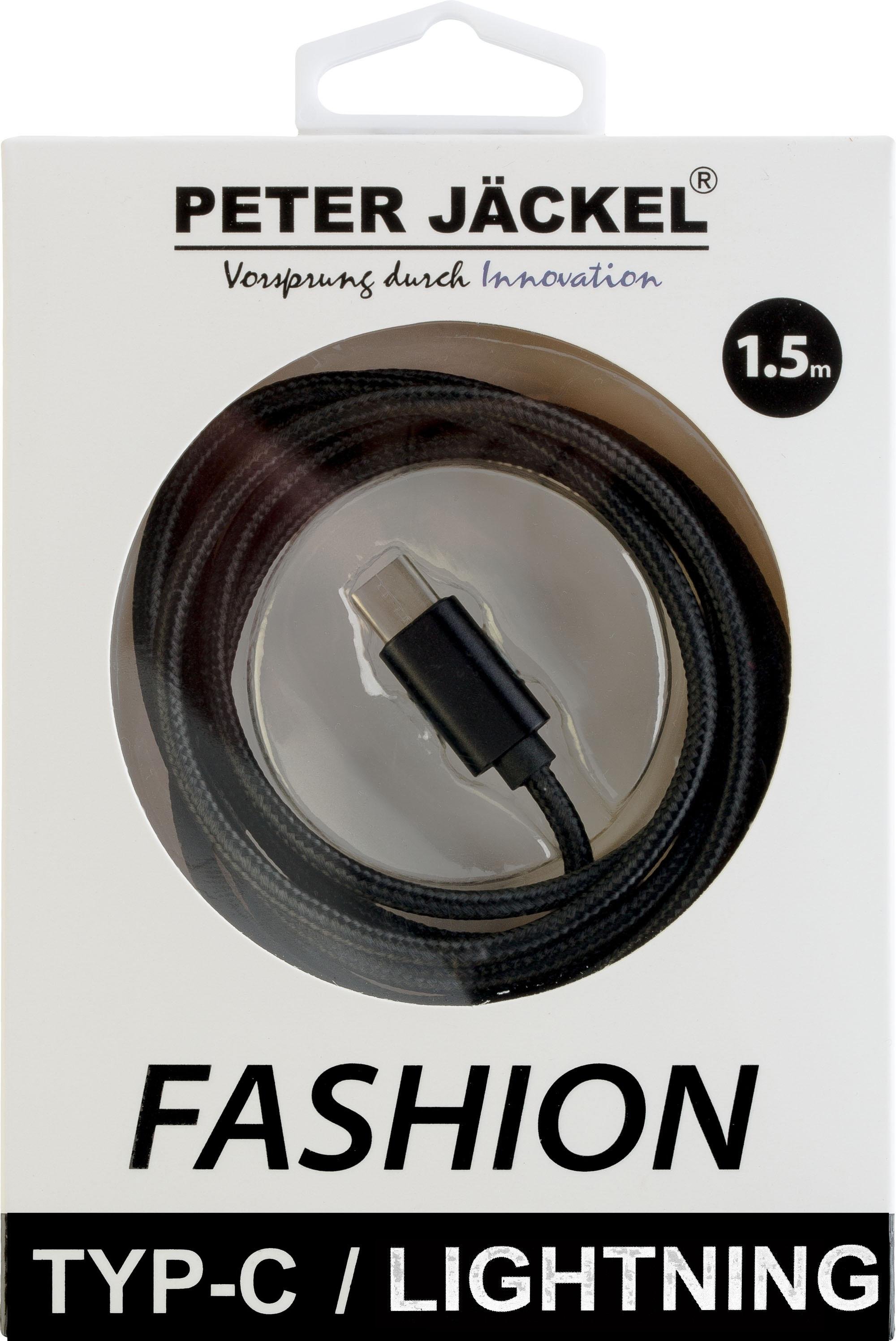 FASHION 1,5 m Data Cable Black Typ-C/Lightning mit Sync-/Ladefunktion (18453)