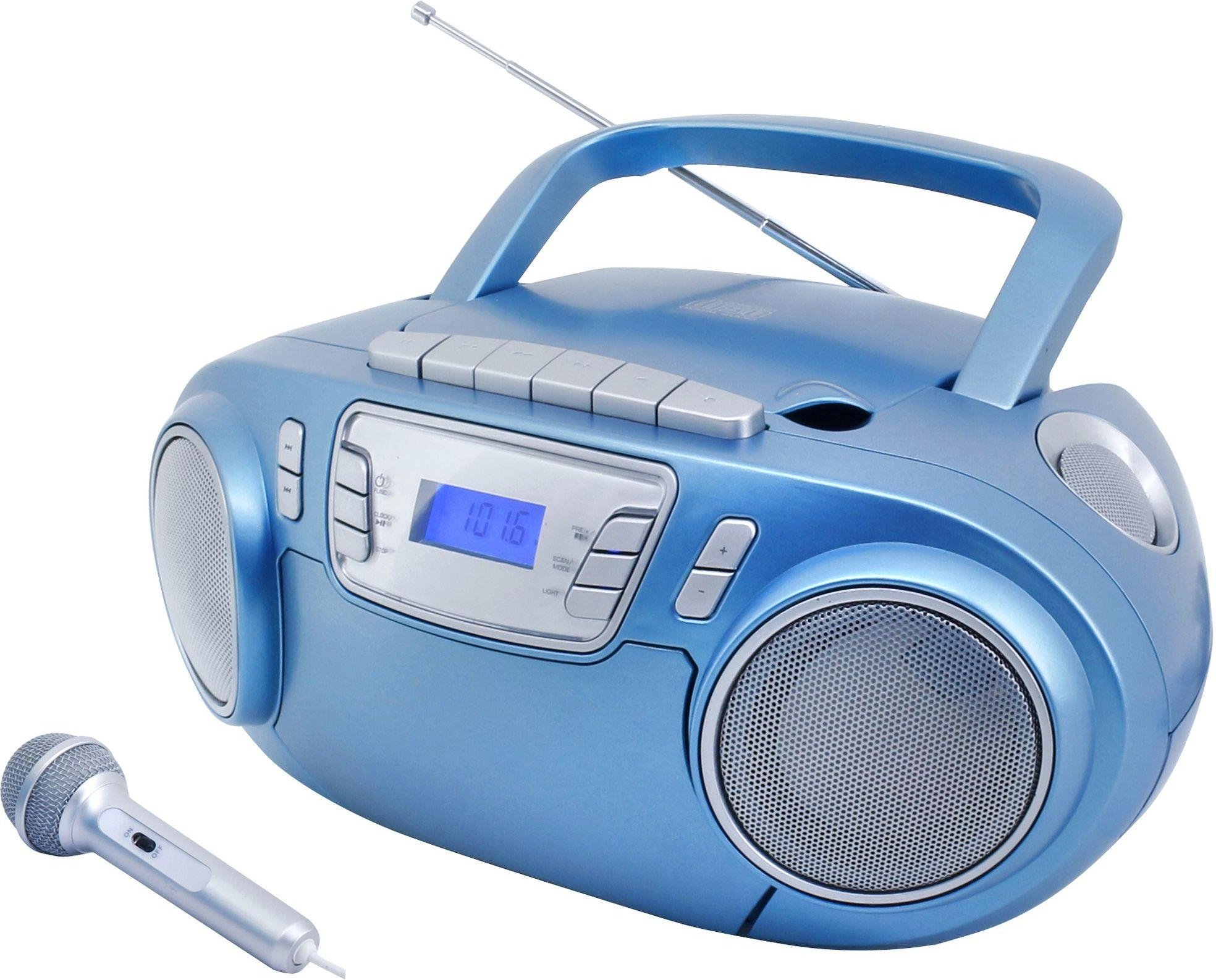 SCD5800 blau Radiorekorder mit CD-Spieler und Kassettendeck