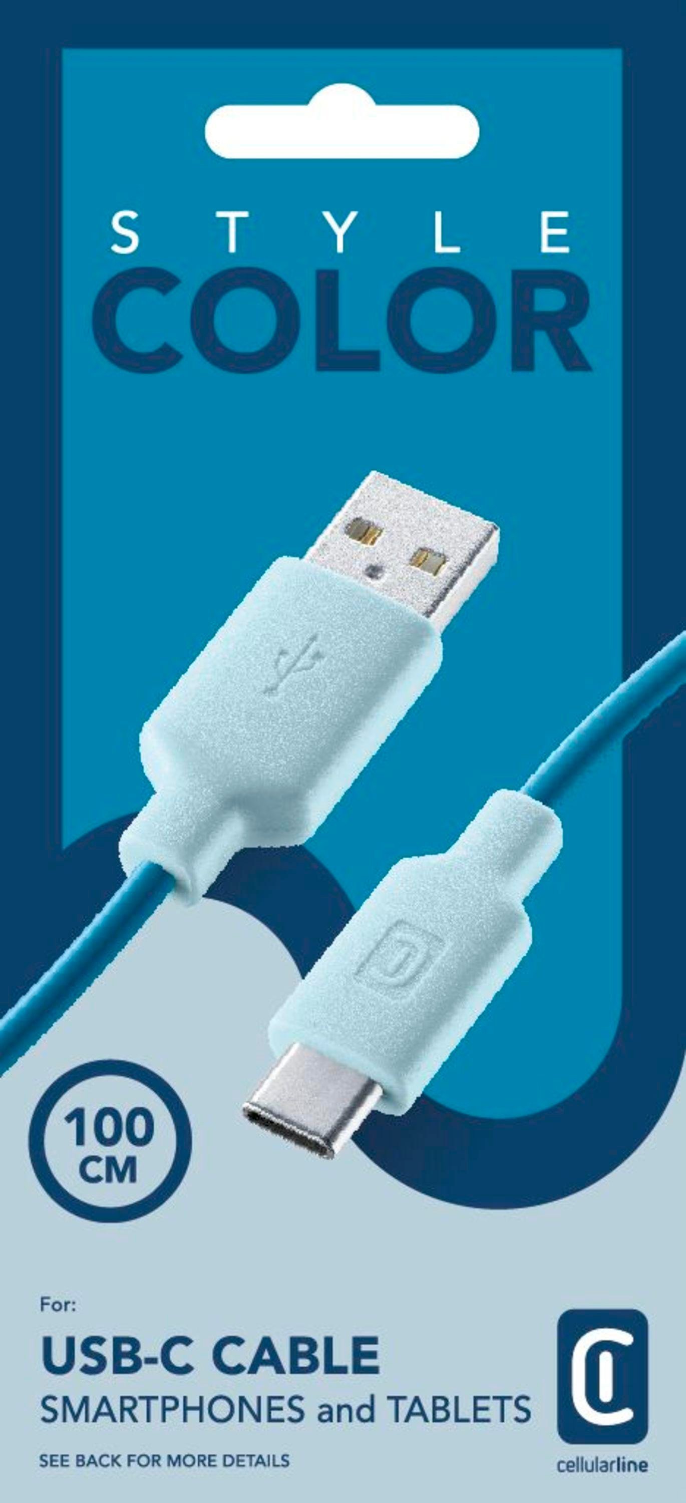 Style Color Data Cable USB Typ-A/ Typ-C 1 m Blue (61101)