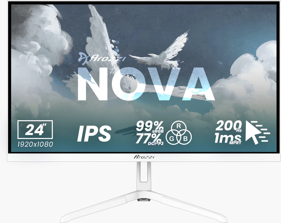 Nova, Weiß, 24 Zoll, Full HD, IPS, 200 Hz, 1 ms Gaming-Monitor