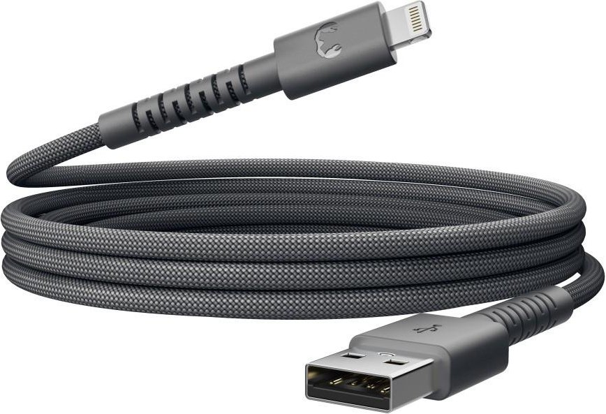 USB-A zu Lightning silicone geflochtenes Kabel "FlexWave" 2m, Storm Grey (00231884)