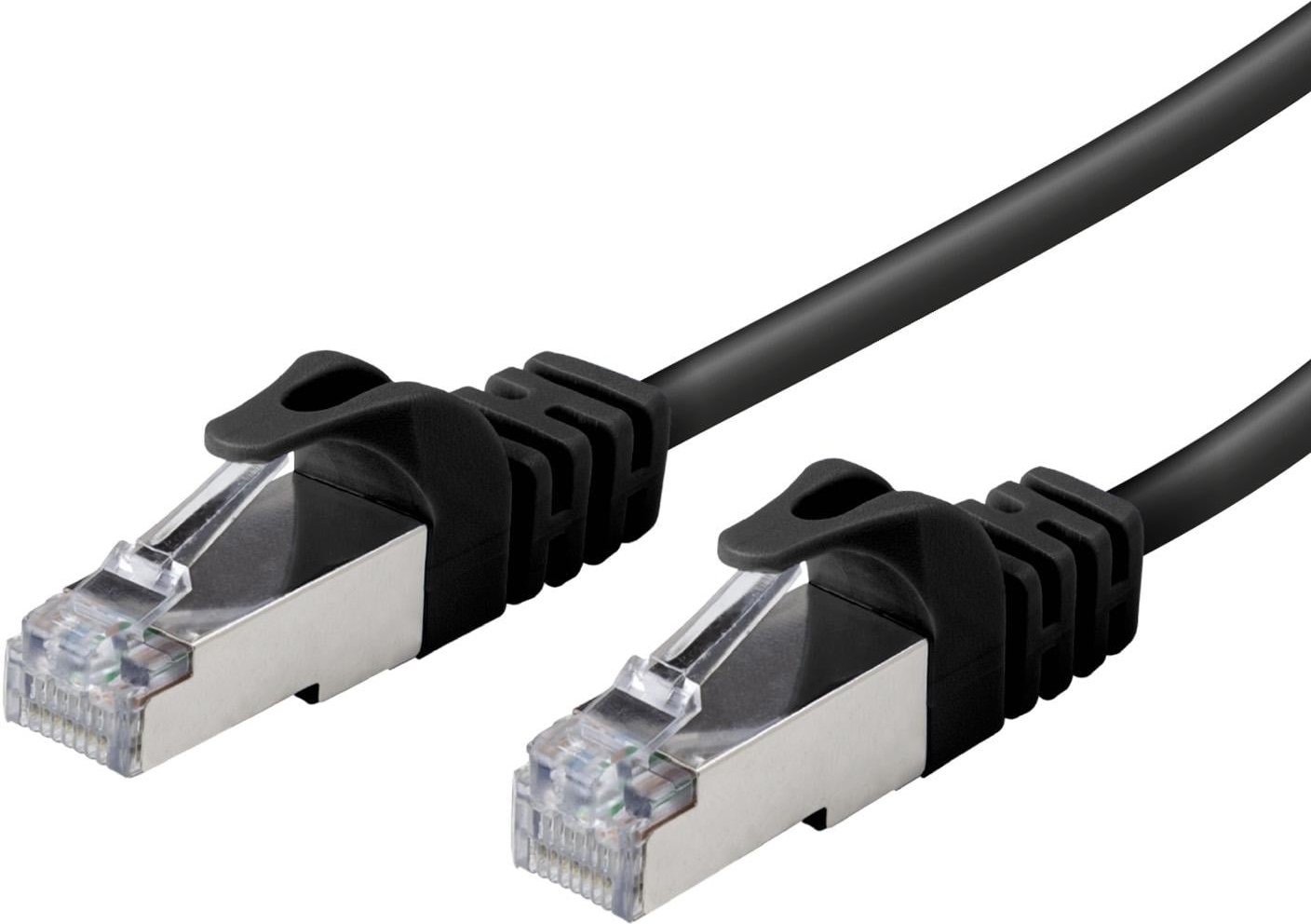 S/FTP CAT 8 Netzwerkkabel, 3m, schwarz, RJ11-/RJ45.Stecker