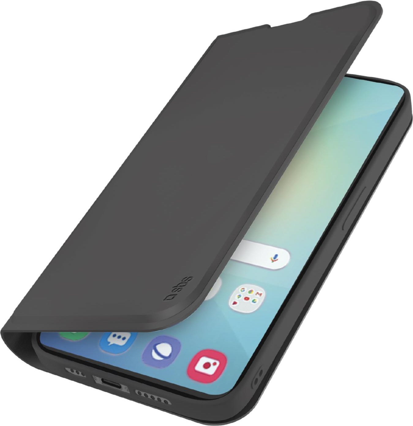 Klapphülle mit Ständer und Soft-Touch-Oberfläche für das Samsung Galaxy S25, Schwarz