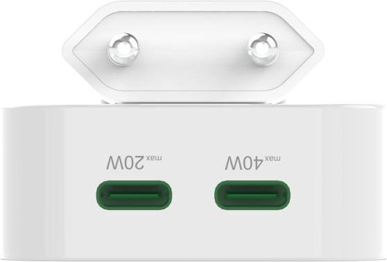 Schnellladegerät, GaN, 1x USB-C, faltbares Mini-Ladegerät, PD, 40 W, Weiß (00201955)