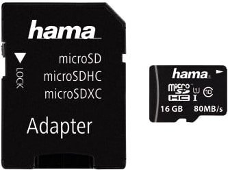 microSDHC 16GB Class 10 UHS-I 80MB/s + Adapter/Mobile (00124138)