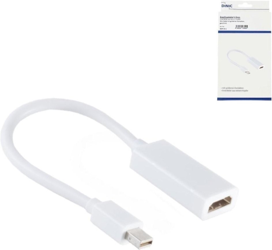Adapter Mini DisplayPort Stecker auf HDMI-A Buchse, weiß, 0,15m