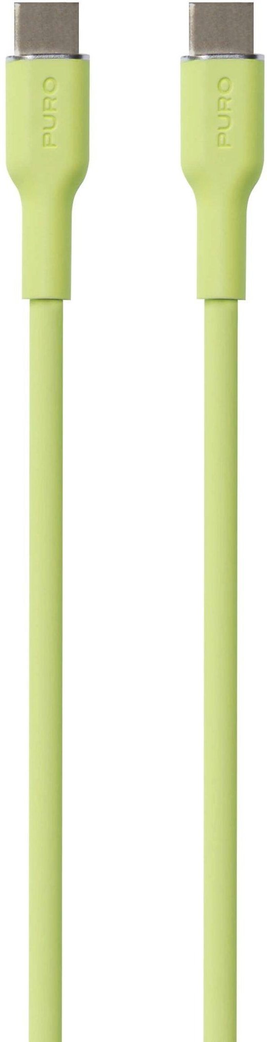 Power And Data Sync SOFT Cable From USB-C To USB-C 1,5m, Matcha Green