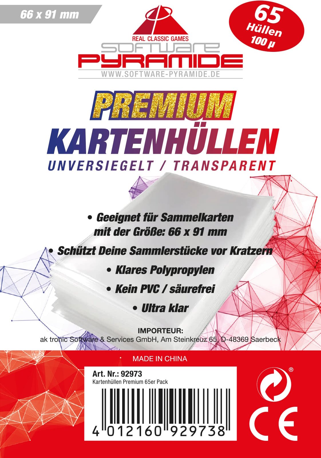 Kartenhüllen Premium 65er Pack