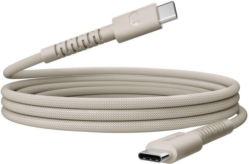 USB-C auf USB-C Kabel USB-C zu USB-C silikon geflochtenes Kabel "FlexWave" 2m, 100W Silky Sand (00231895)