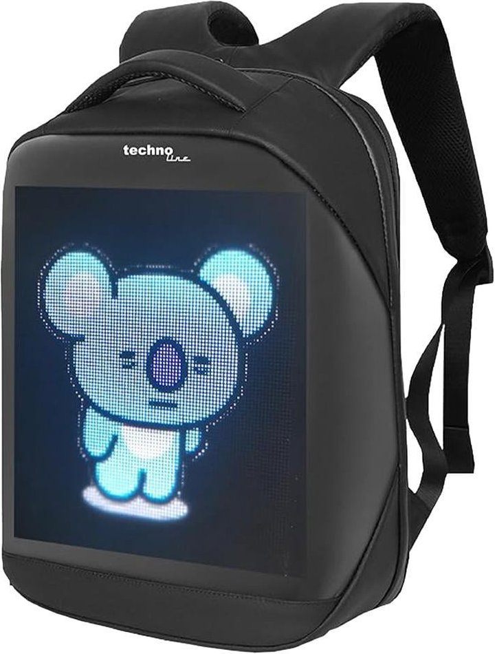 BAG1 Rucksack mit LED-Bildschirm, Schwarz