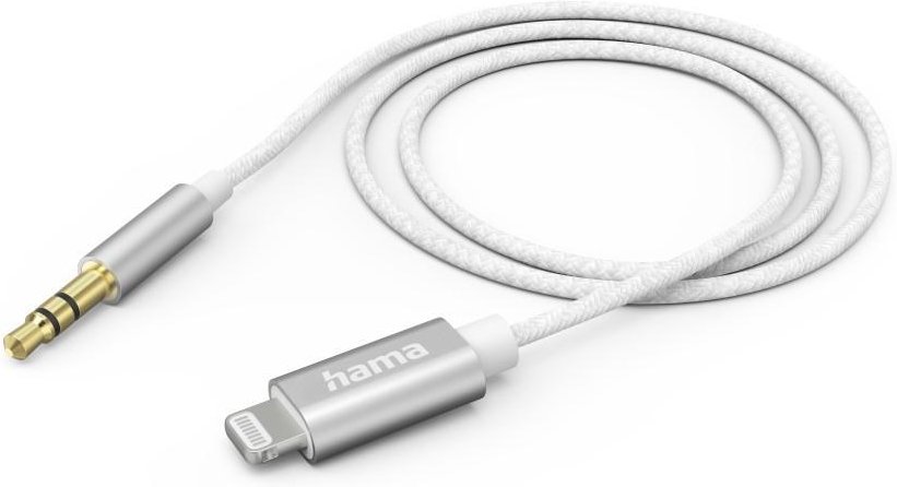 Aux-Kabel Lightning – 3,5-mm-Klinke, Nylon, 1,0 m, Weiß (00201522)