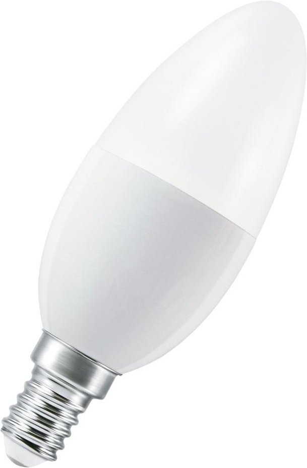 Smarte LED-Lampe WiFi, Kerze, 5W ersetzt 40W, E14, Warmweiß, matt (00217488)