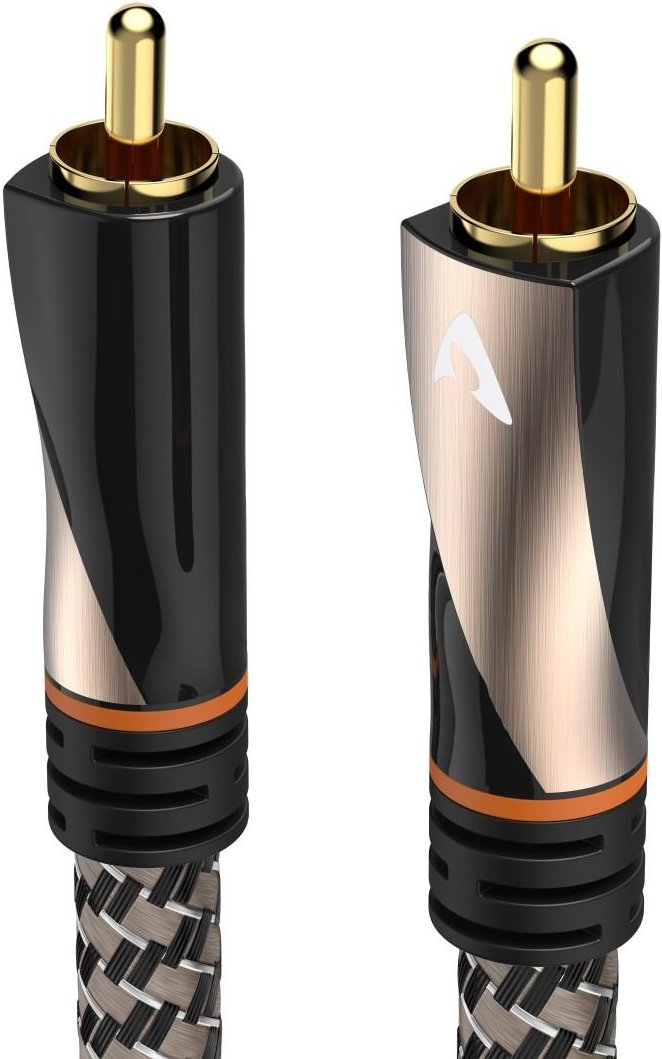 Digitales Cinch-Kabel, 1 Stecker - 1 Stecker, Gewebe, vergoldet, 2 m (00107629)