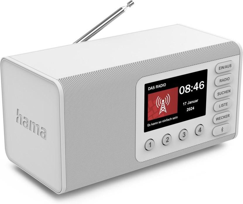 Digitalradio "DR1001", FM/DAB/DAB+/Bluetooth® RX, Radiowecker, Weiß (00054261)