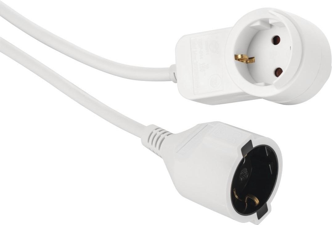 Schutzkontakt-Verlängerungskabel "Powerplug", Zusatzsteckdose, 3,0 m, Weiß (00133801)