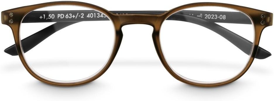 Lesehilfe, recycelter Kunststoff, Transparent Braun/Schwarz Matt, +3,0 dpt (00096236)