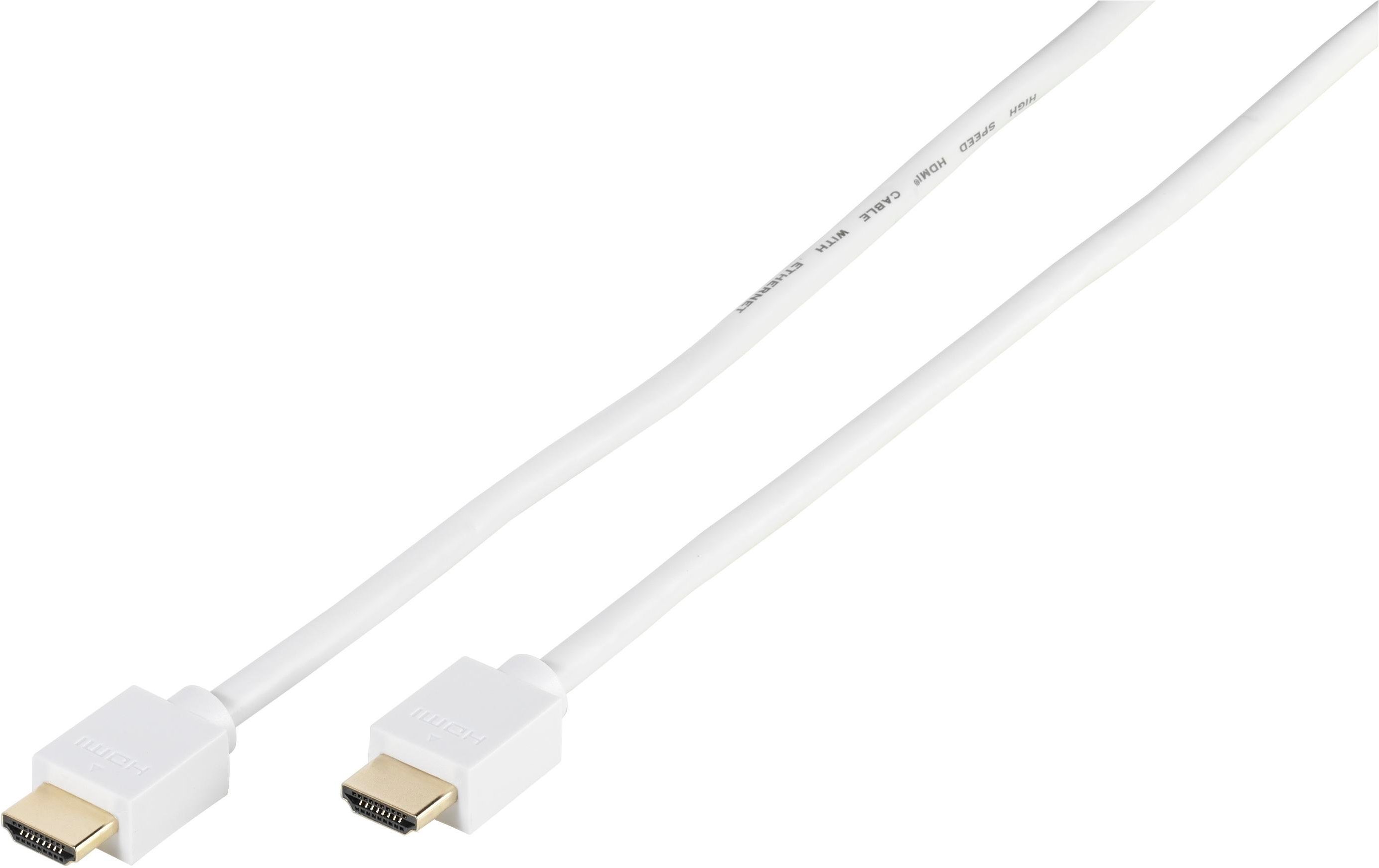 High Speed HDMI® Kabel mit Ethernet, 1,0 m weiß (47164)